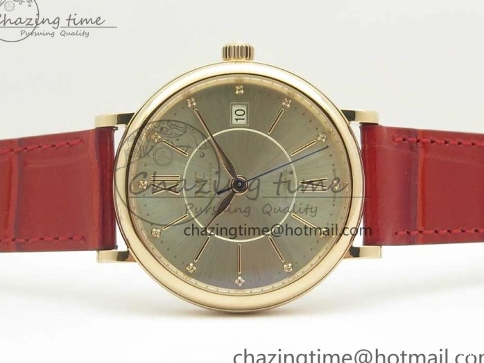 MIROTIME 0319 Portofino IW458101 RG MK 1:1 Best Edition Silver Dial On Red Leather Strap MIYOTA FashionForward 7162
